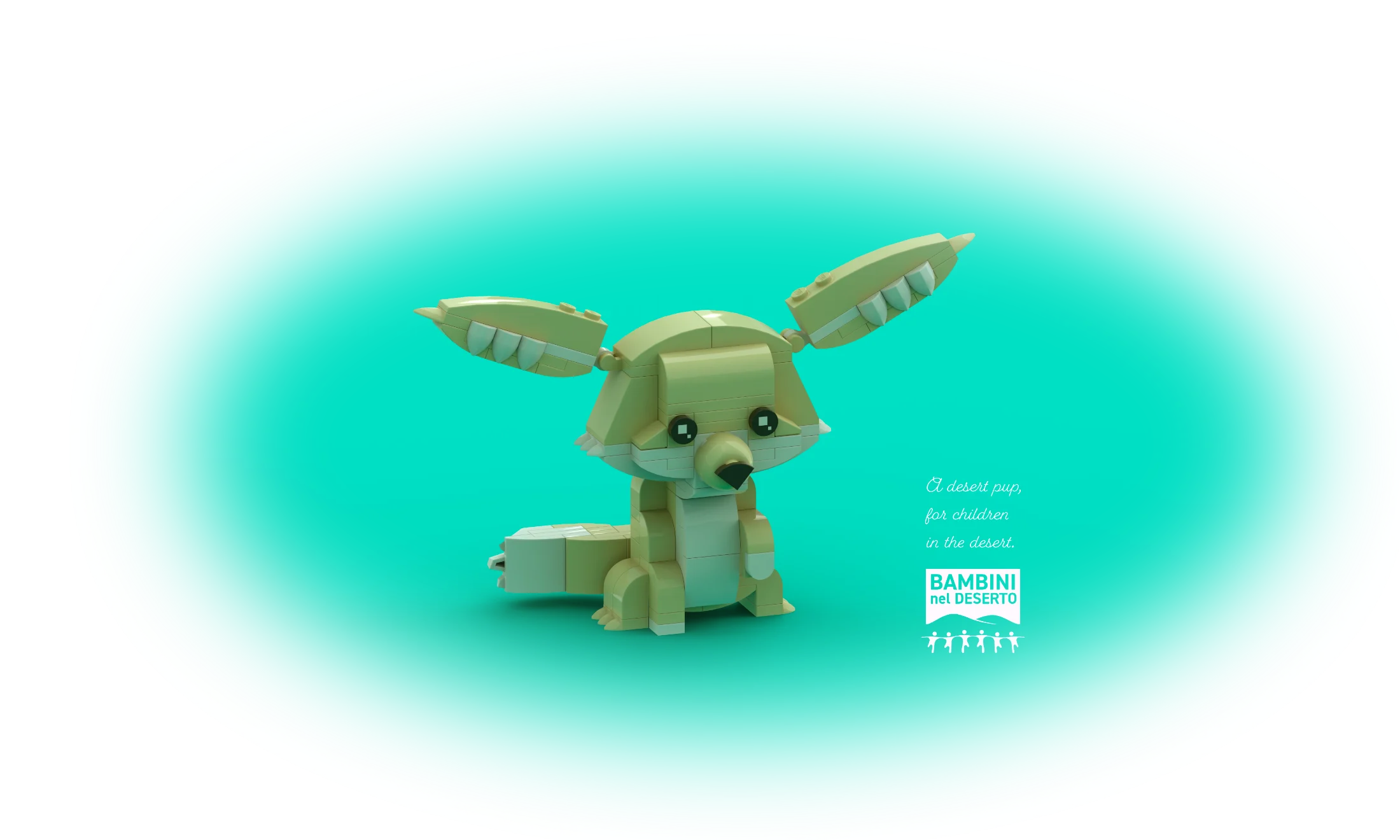 MOC charity di fennec progettato da Diego Fontana per Bambini nel Deserto